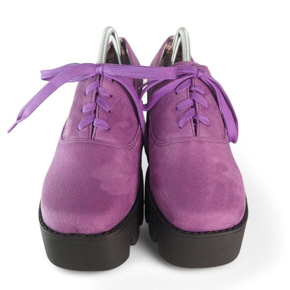 Unbranded Square Toe Chunky Heel Platform Oxfords Purple Women's 10 (CN43) - Picture 3 of 11